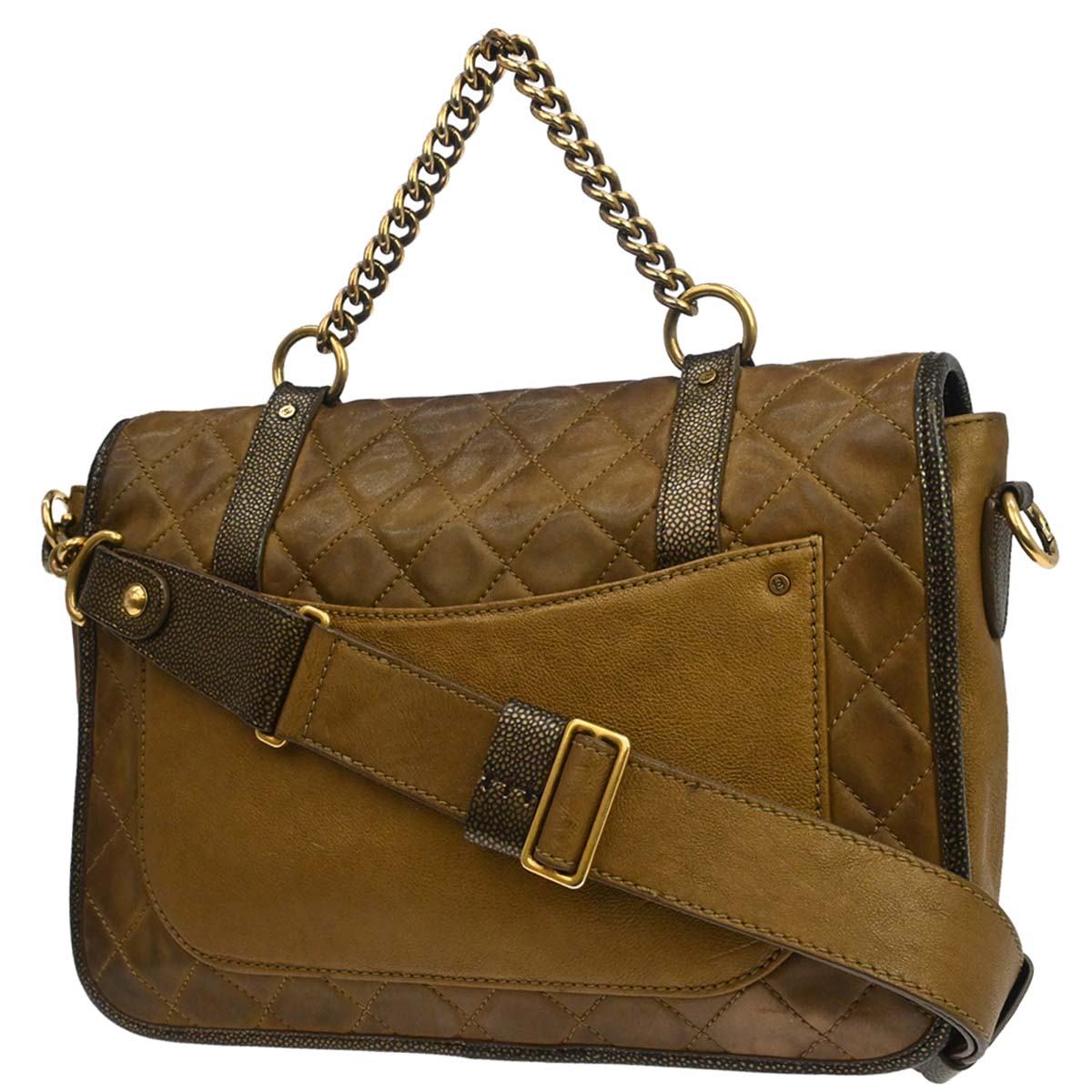 Chanel Brown Calfskin Paris-Bombay Back to School Messenger 2way Shoulder Handbag
