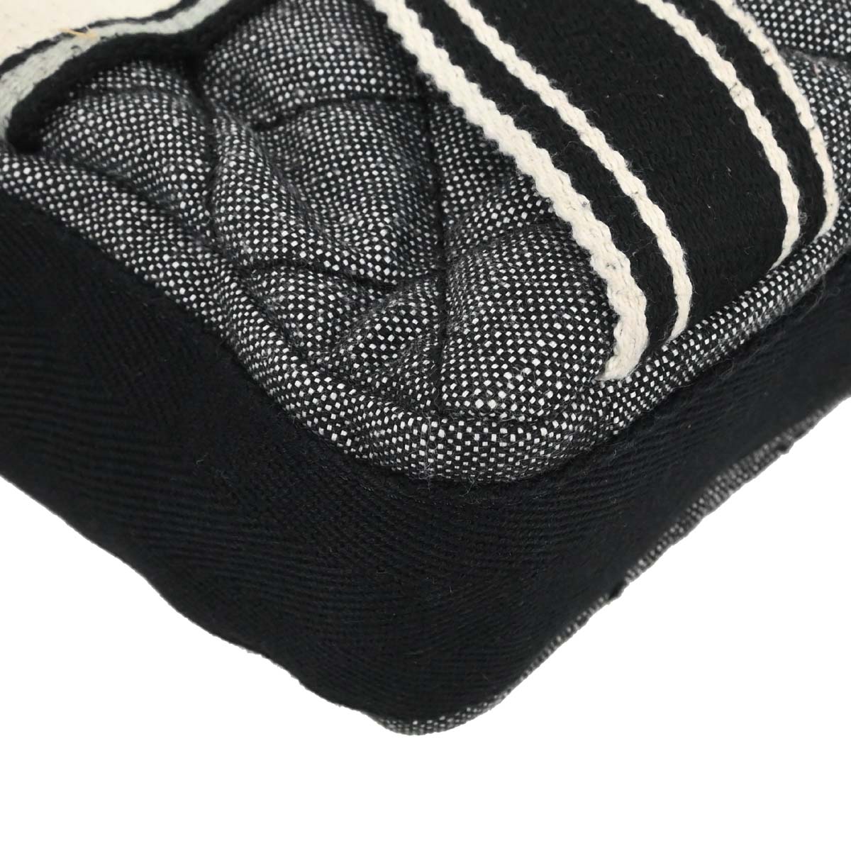Chanel Black Quilted Denim Medium Airlines Buckle 2way Shoulder Handbag