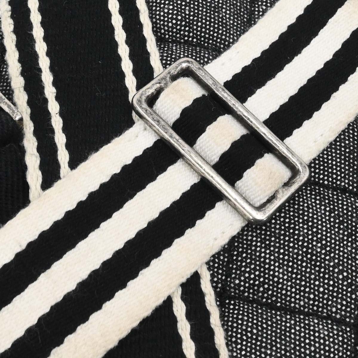 Chanel Black Quilted Denim Medium Airlines Buckle 2way Shoulder Handbag
