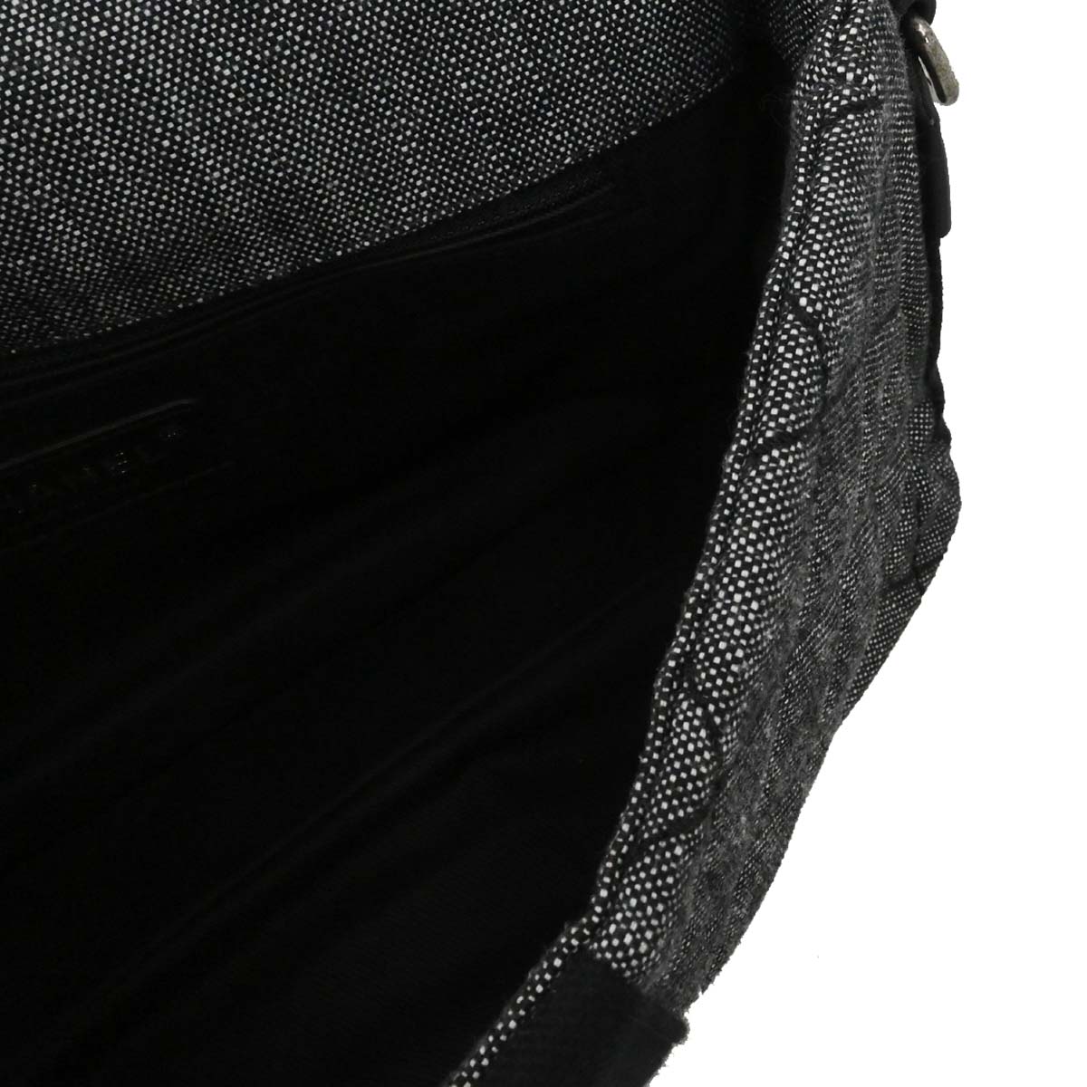 Chanel Black Quilted Denim Medium Airlines Buckle 2way Shoulder Handbag
