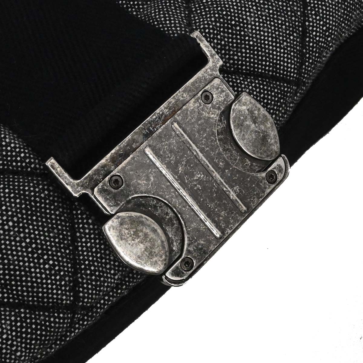 Chanel Black Quilted Denim Medium Airlines Buckle 2way Shoulder Handbag