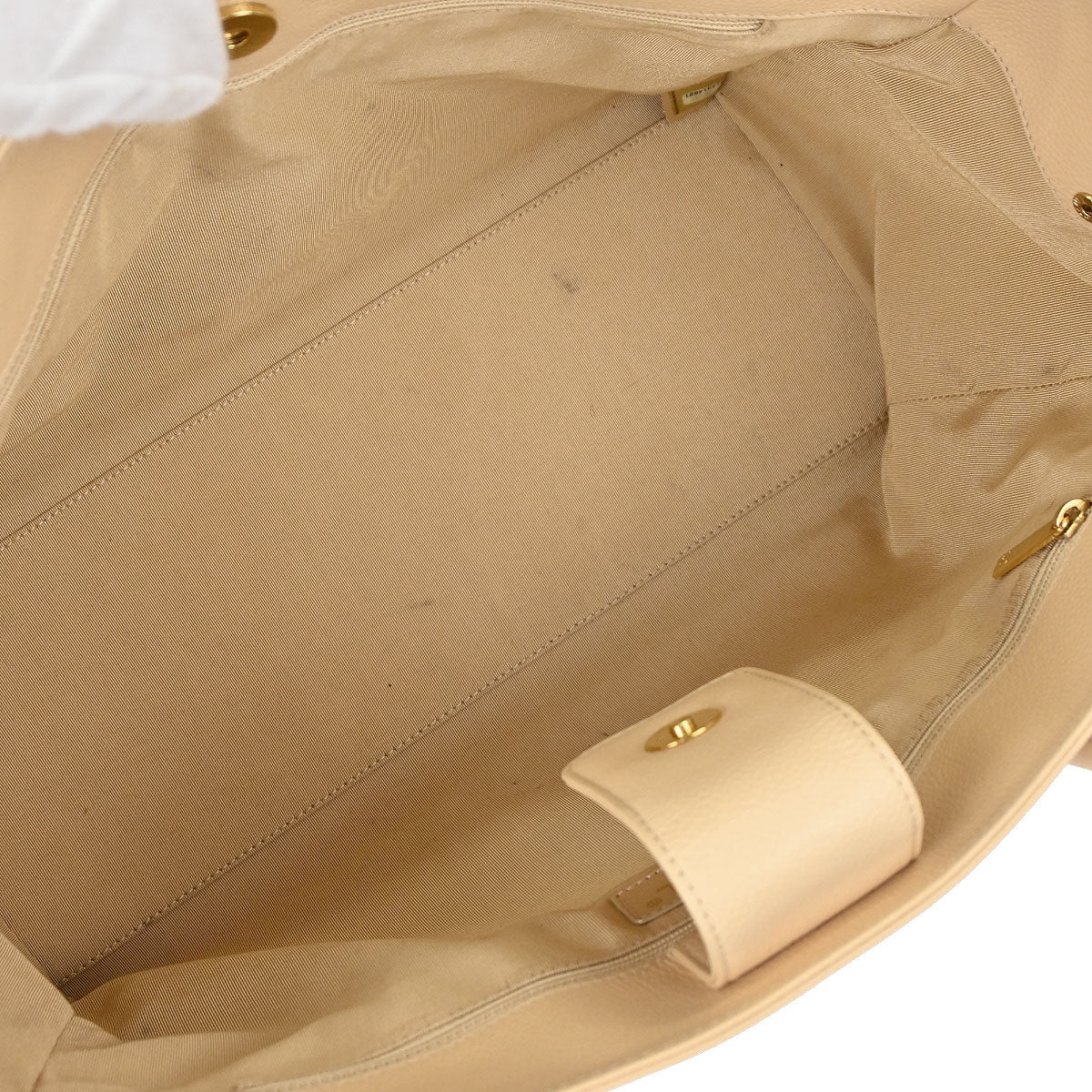 Chanel Beige Calfskin Cerf Executive 2way Shoulder Tote Bag