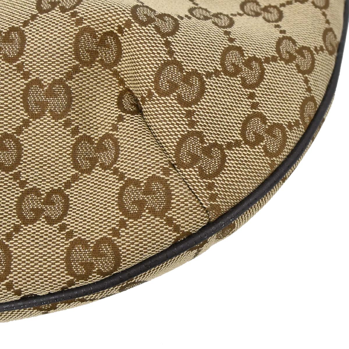 Gucci Brown Beige Canvas GG Shoulder Bag