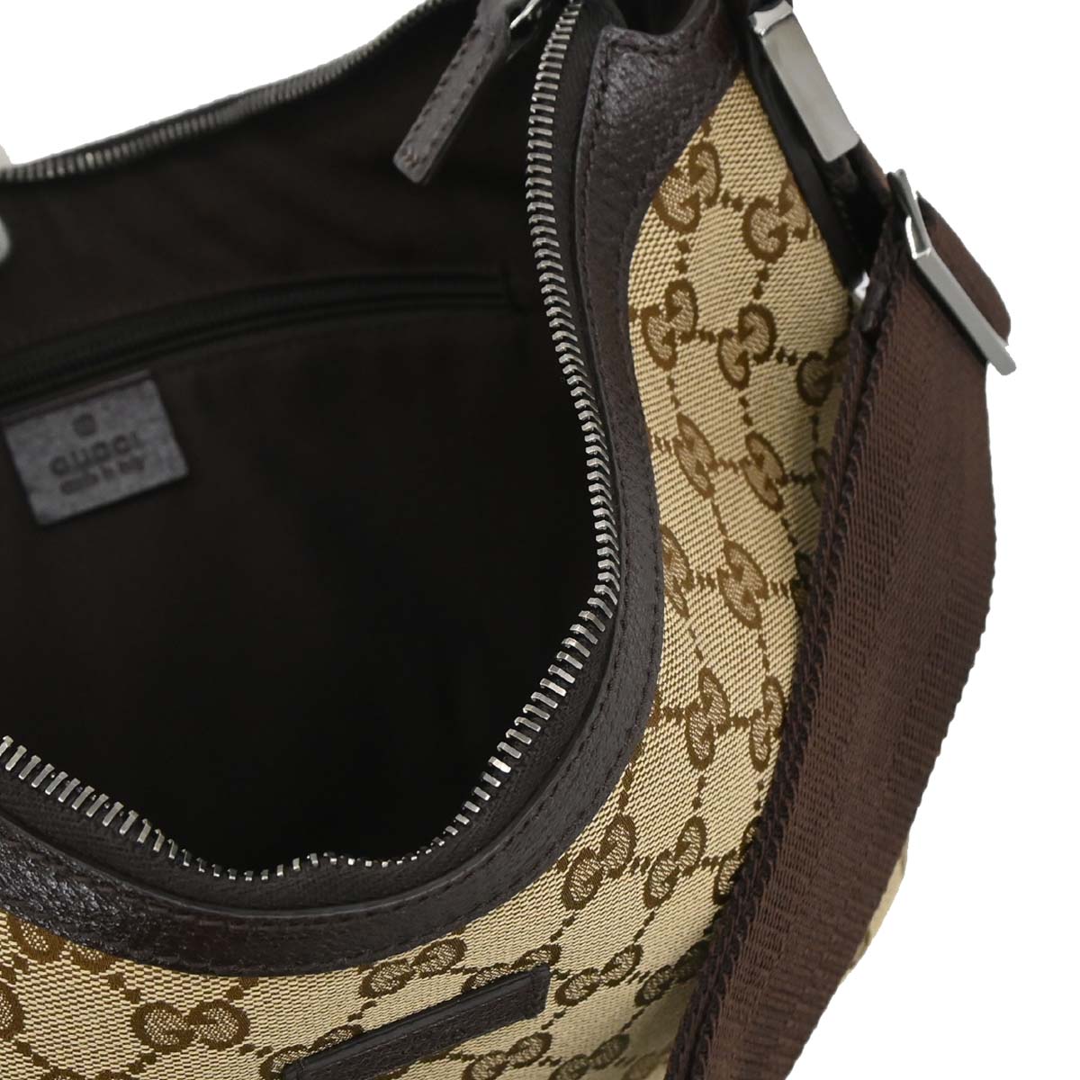 Gucci Brown Beige Canvas GG Shoulder Bag