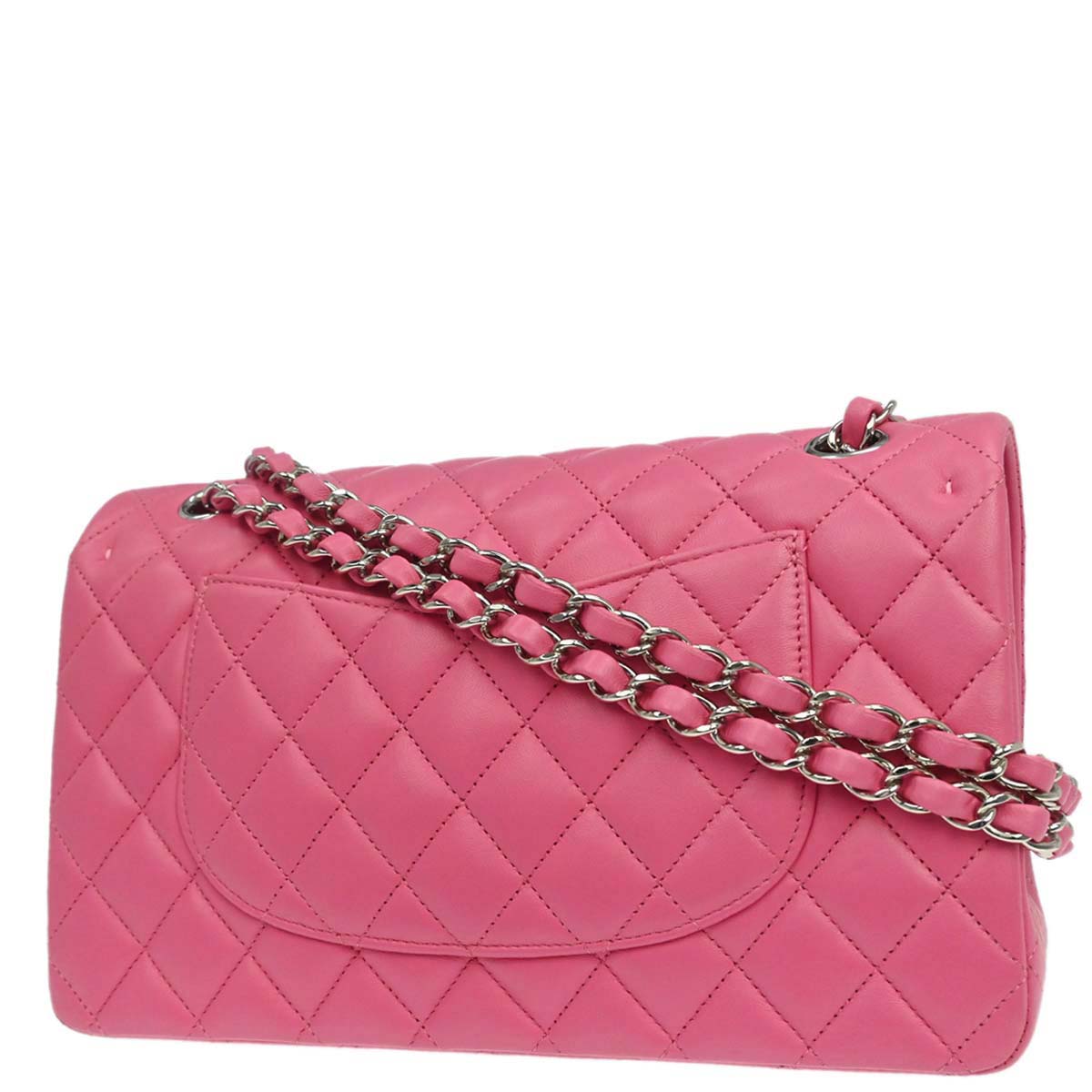 Chanel Pink Lambskin Medium Classic Double Flap Shoulder Bag