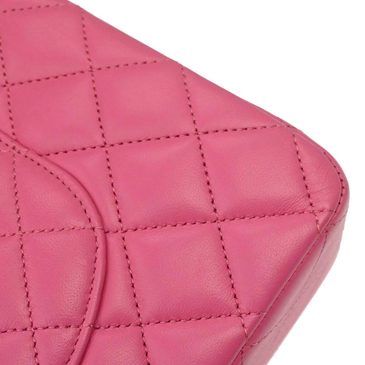 Chanel Pink Lambskin Medium Classic Double Flap Shoulder Bag