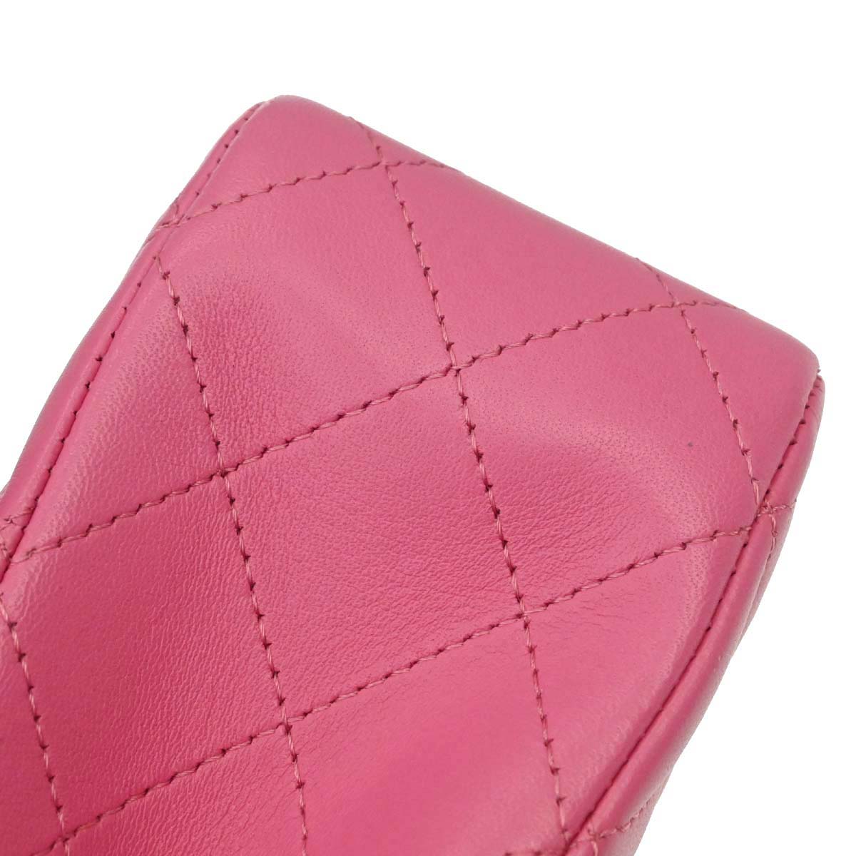 Chanel Pink Lambskin Medium Classic Double Flap Shoulder Bag
