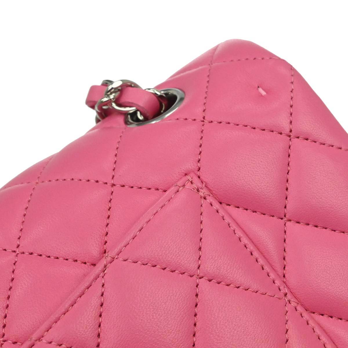 Chanel Pink Lambskin Medium Classic Double Flap Shoulder Bag