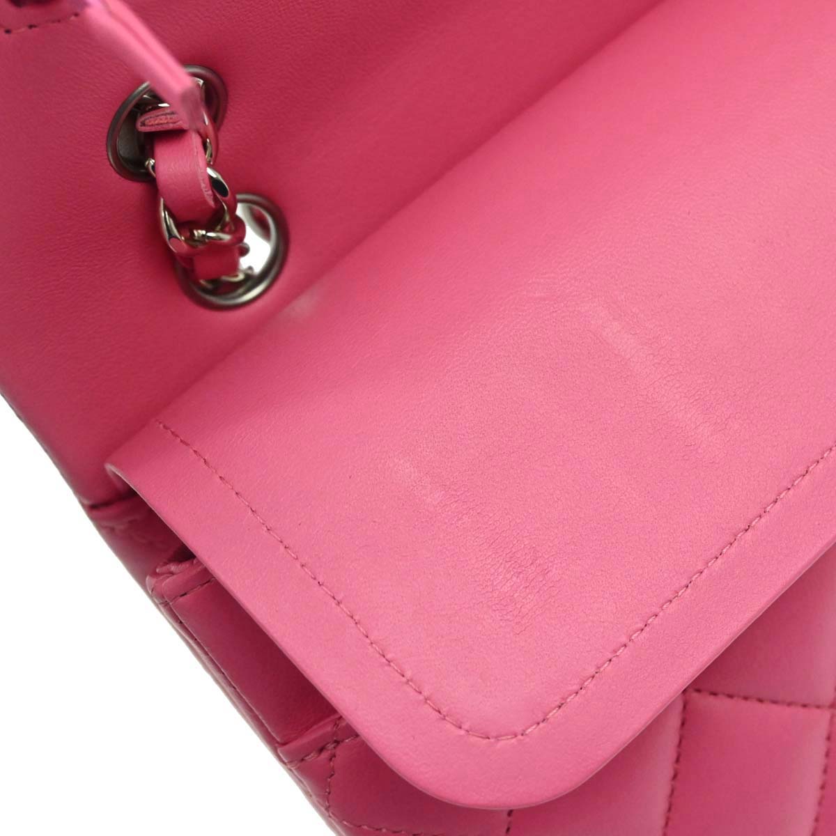 Chanel Pink Lambskin Medium Classic Double Flap Shoulder Bag