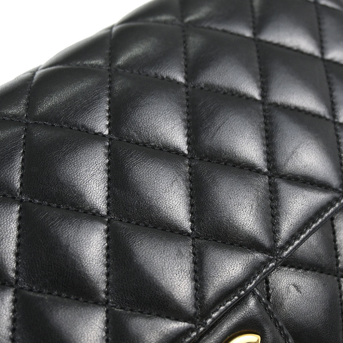 Chanel Black Lambskin Turnlock Medium Half Flap Shoulder Bag