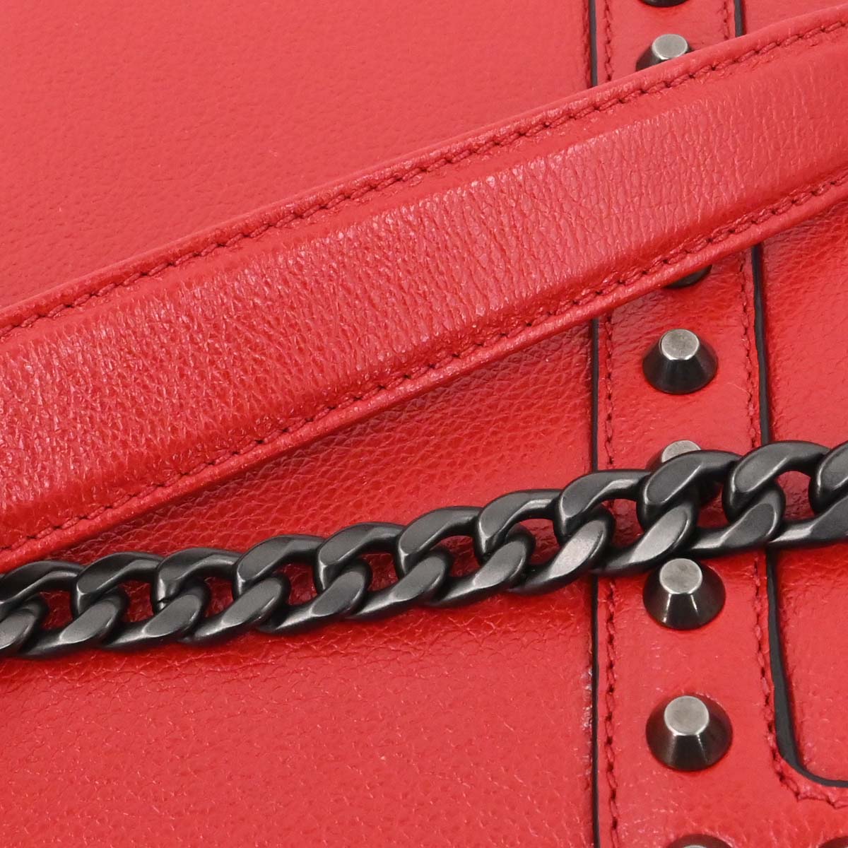 Prada Red Leather Chain Shoulder Bag