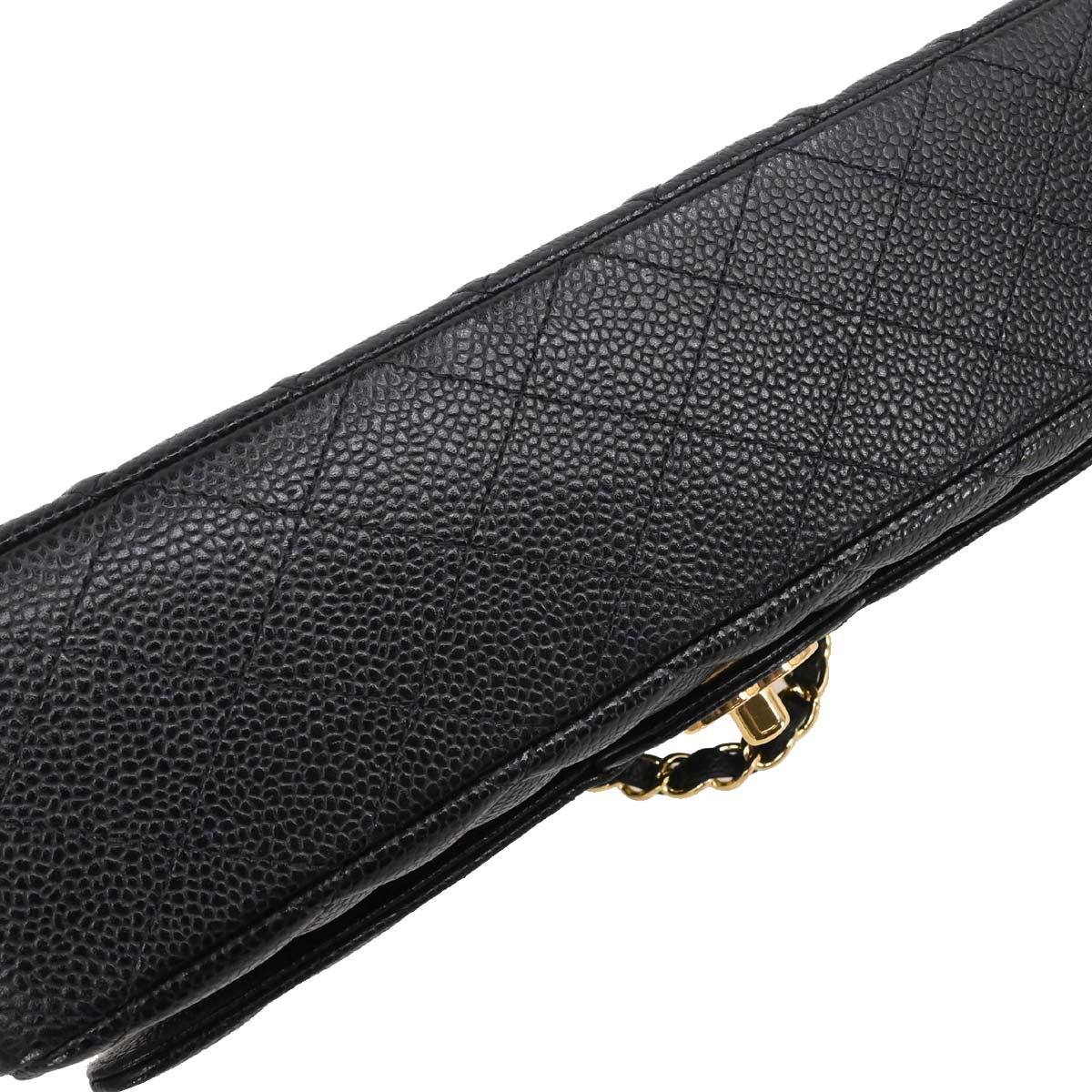 Chanel Black Caviar Skin Medium Classic Double Flap Shoulder Bag