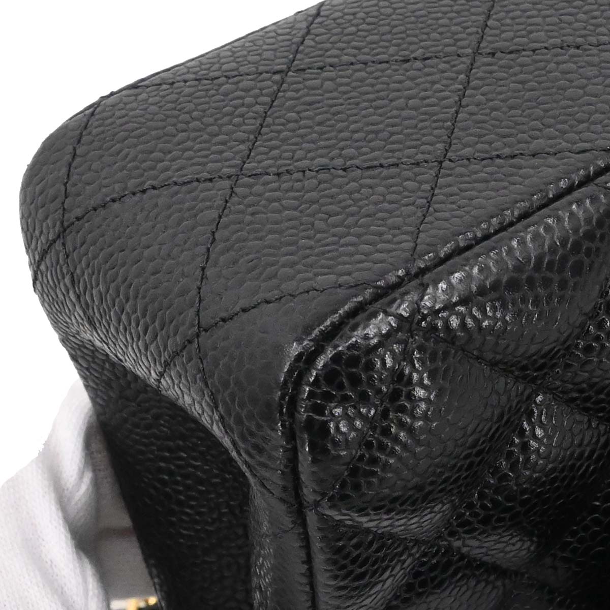 Chanel Black Caviar Skin Medium Classic Double Flap Shoulder Bag