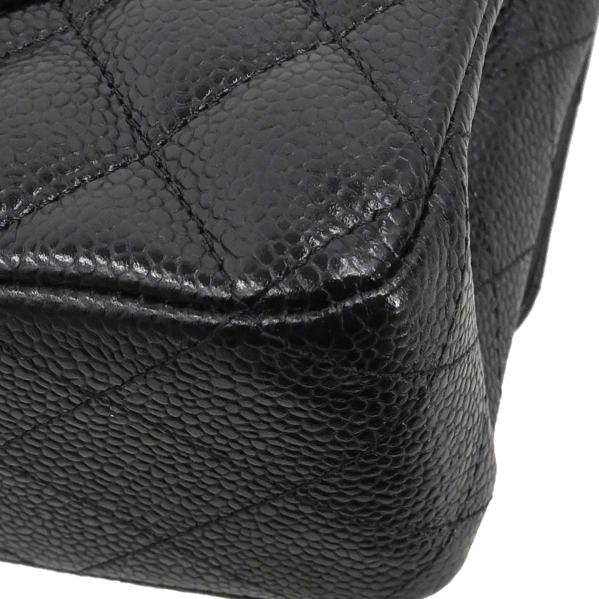 Chanel Black Caviar Skin Medium Classic Double Flap Shoulder Bag