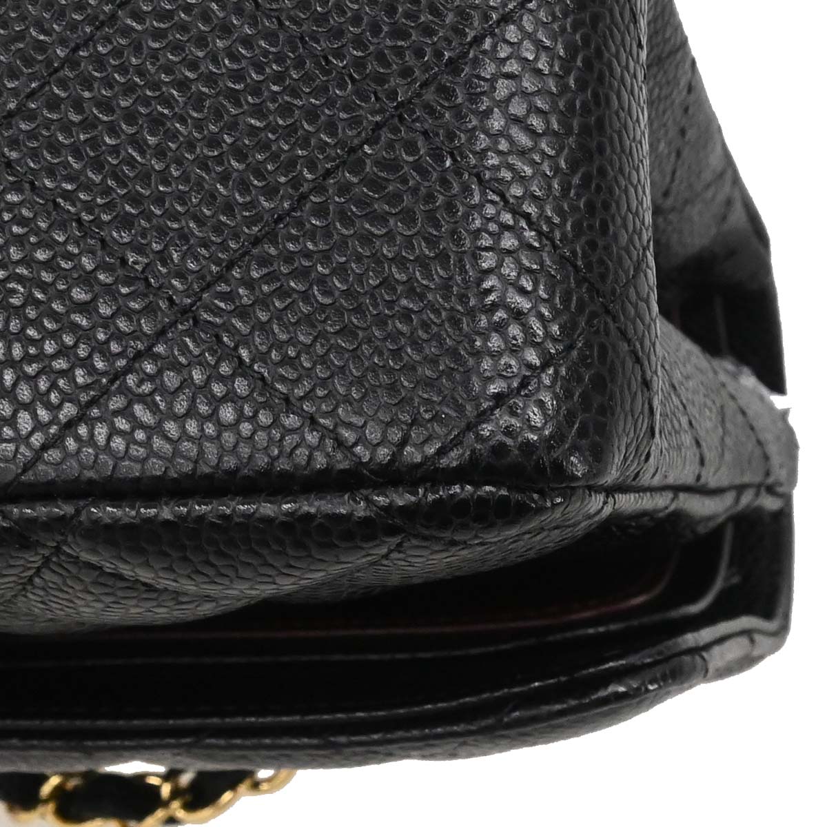 Chanel Black Caviar Skin Medium Classic Double Flap Shoulder Bag