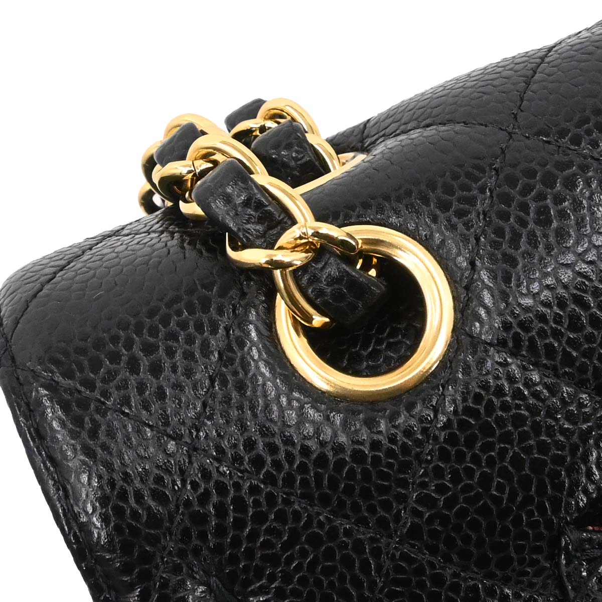 Chanel Black Caviar Skin Medium Classic Double Flap Shoulder Bag
