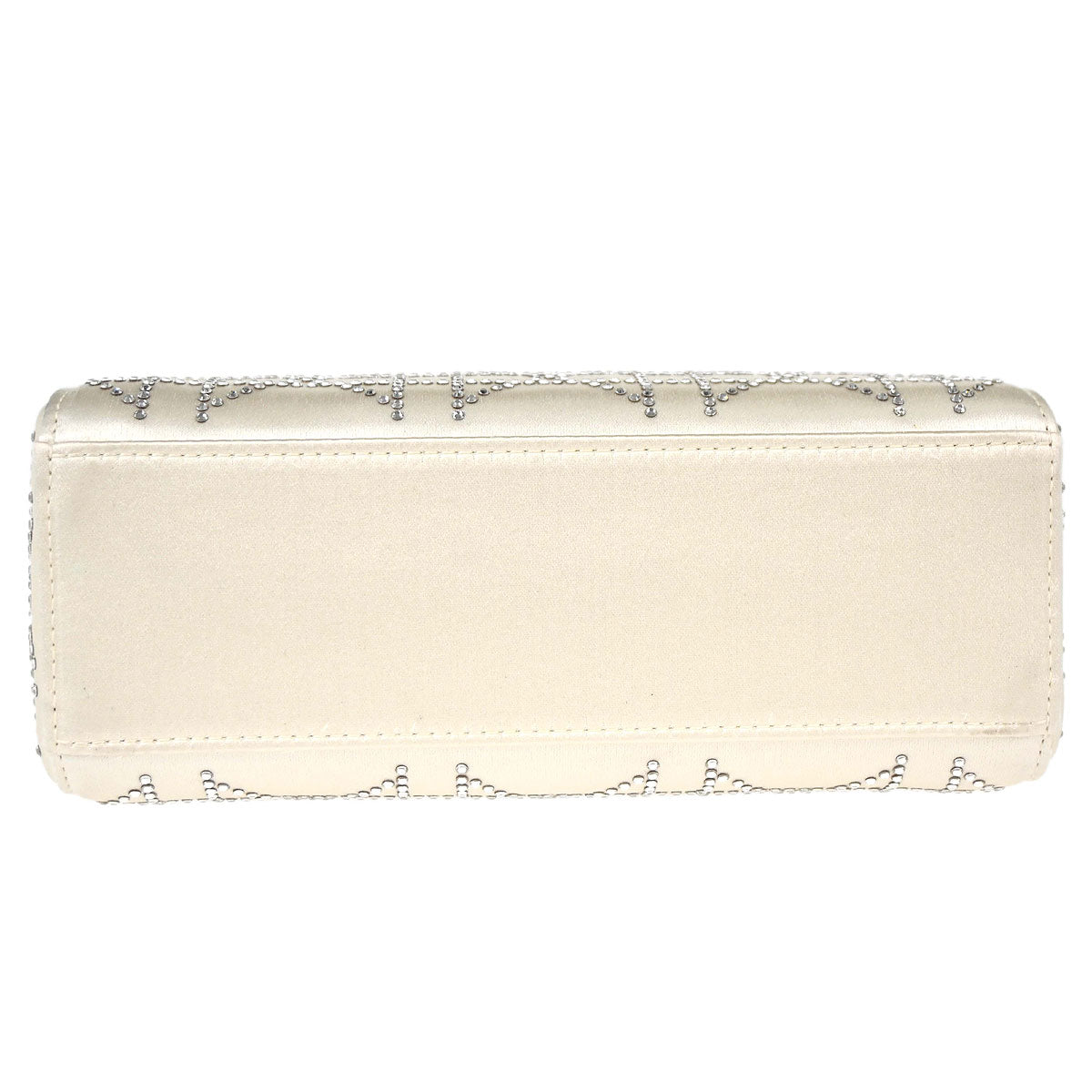 Christian Dior Ivory Satin Small Lady Dior 2way Shoulder Handbag