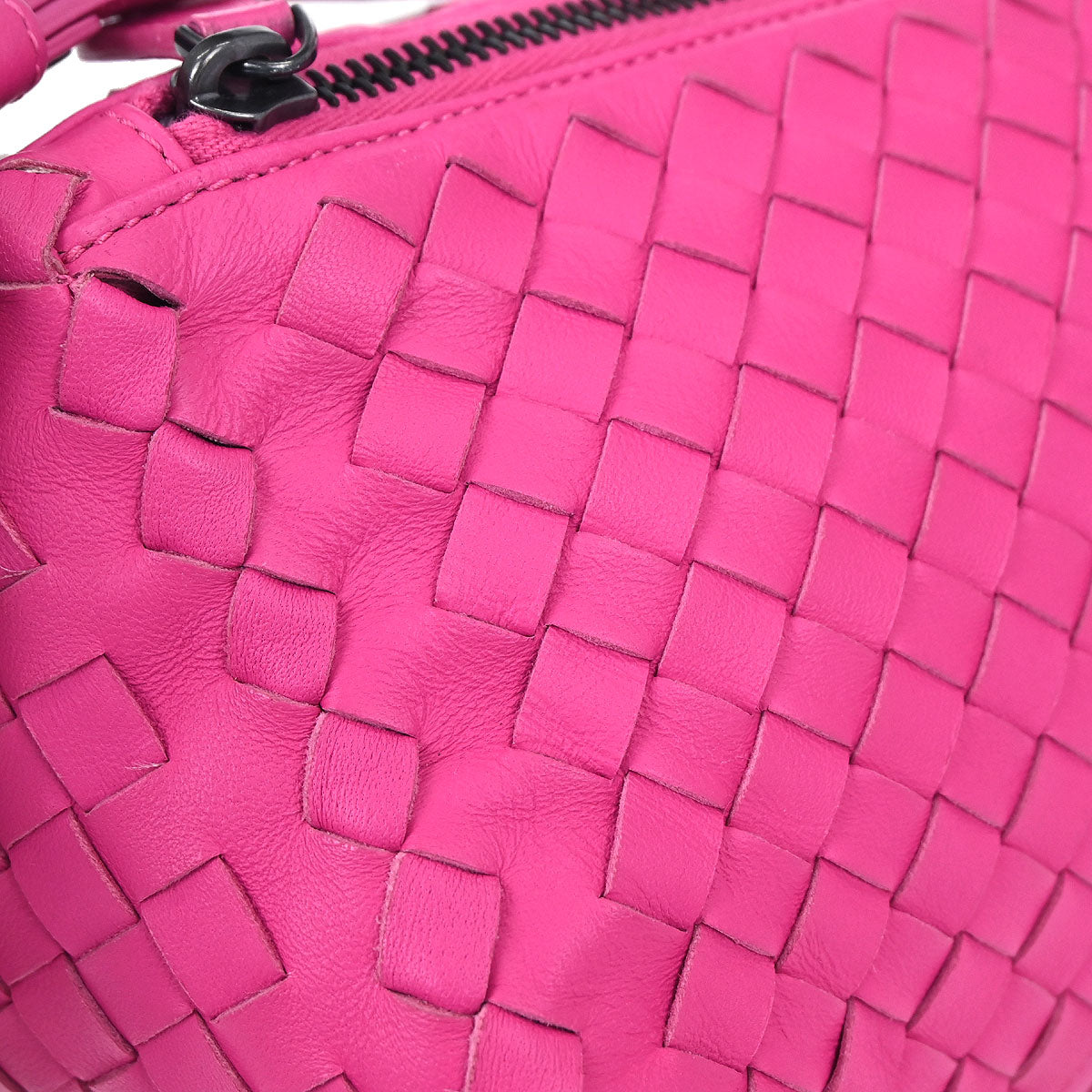 Bottega Veneta Pink Lambskin Intrecciato Handbag