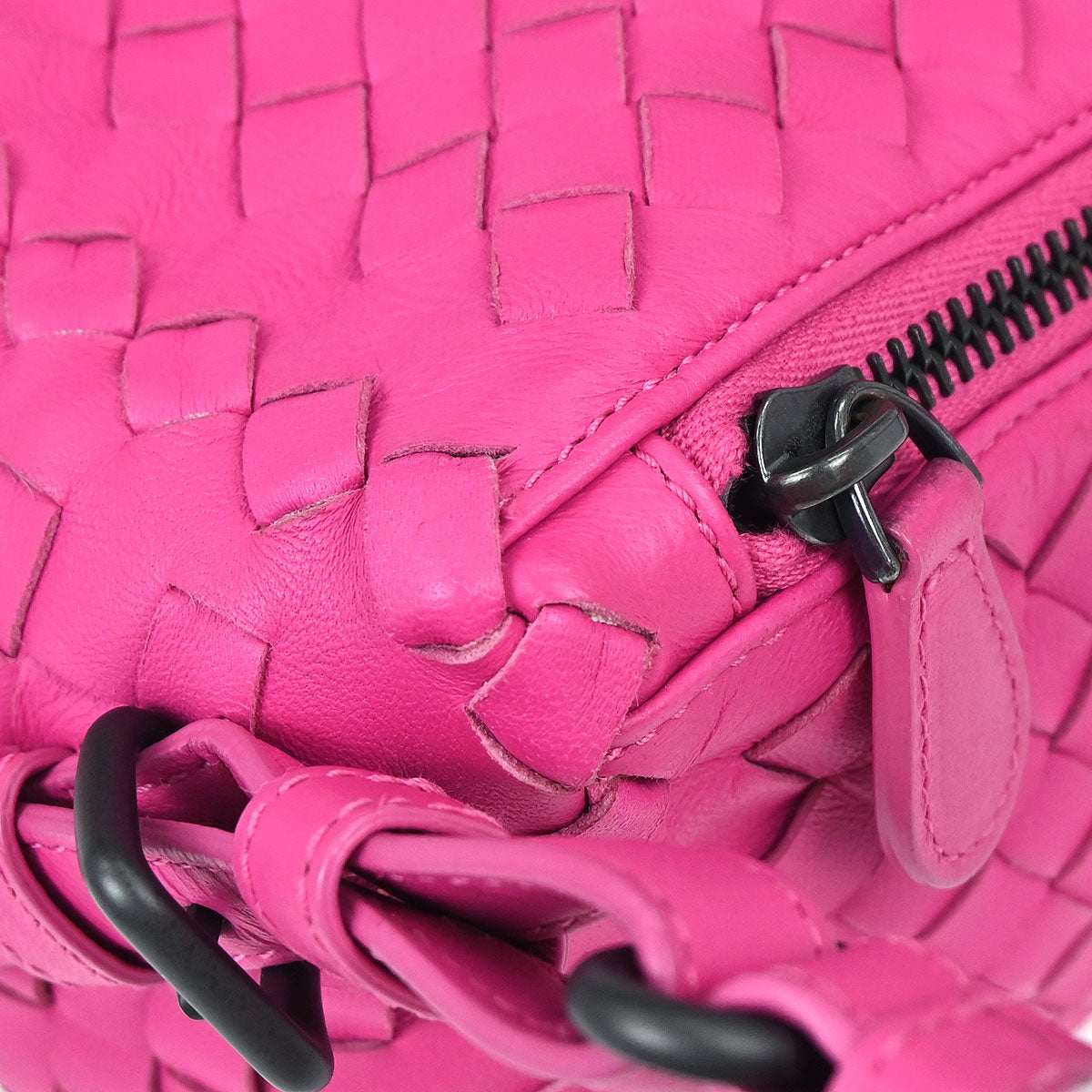 Bottega Veneta Pink Lambskin Intrecciato Handbag