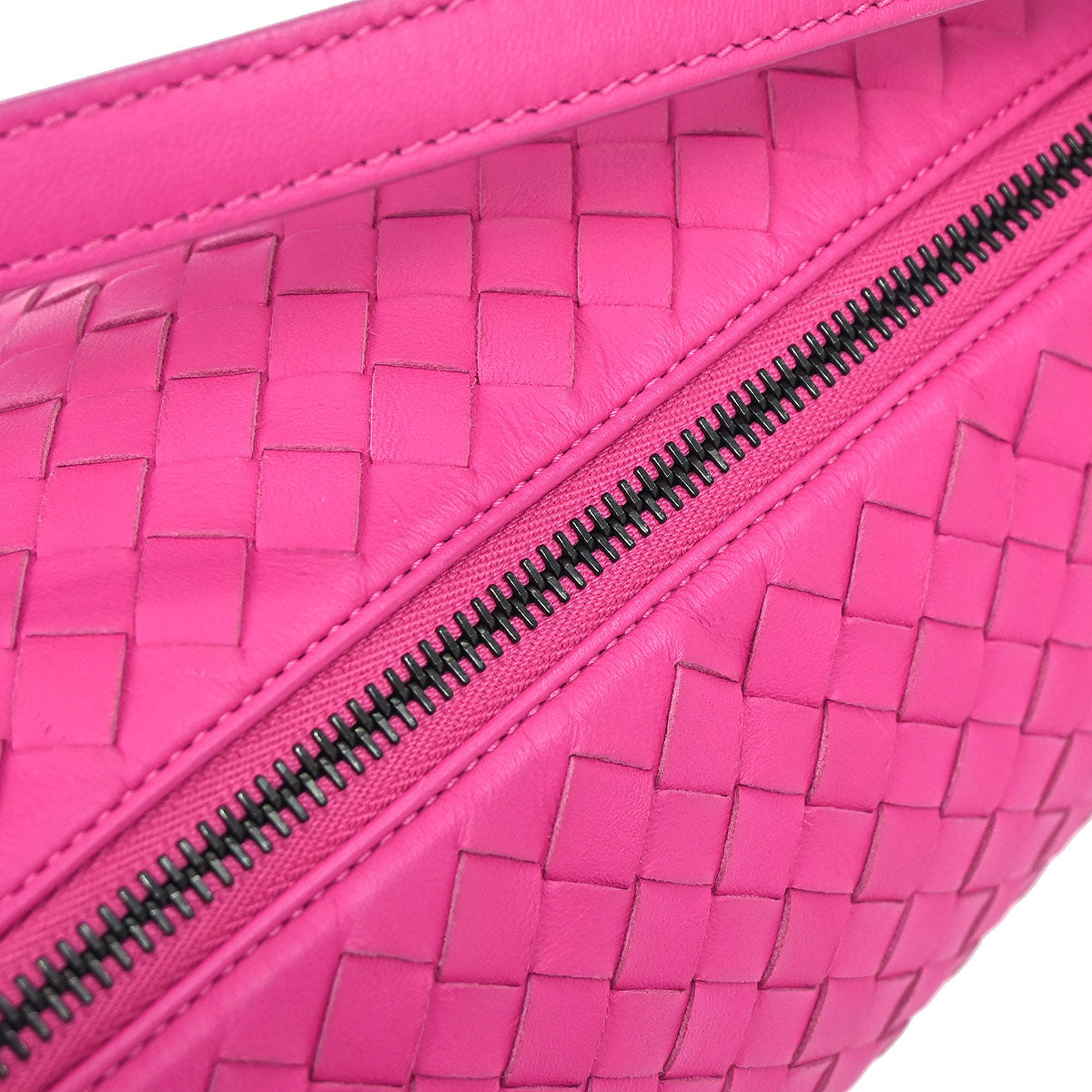 Bottega Veneta Pink Lambskin Intrecciato Handbag