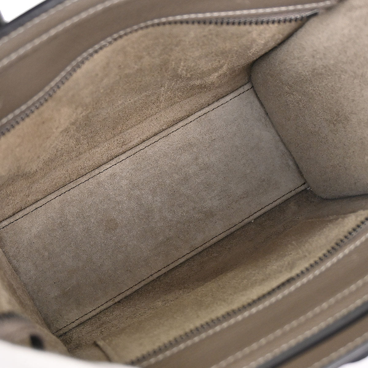 Celine Brown Leather Nano Luggage 2way Shoulder Tote Bag