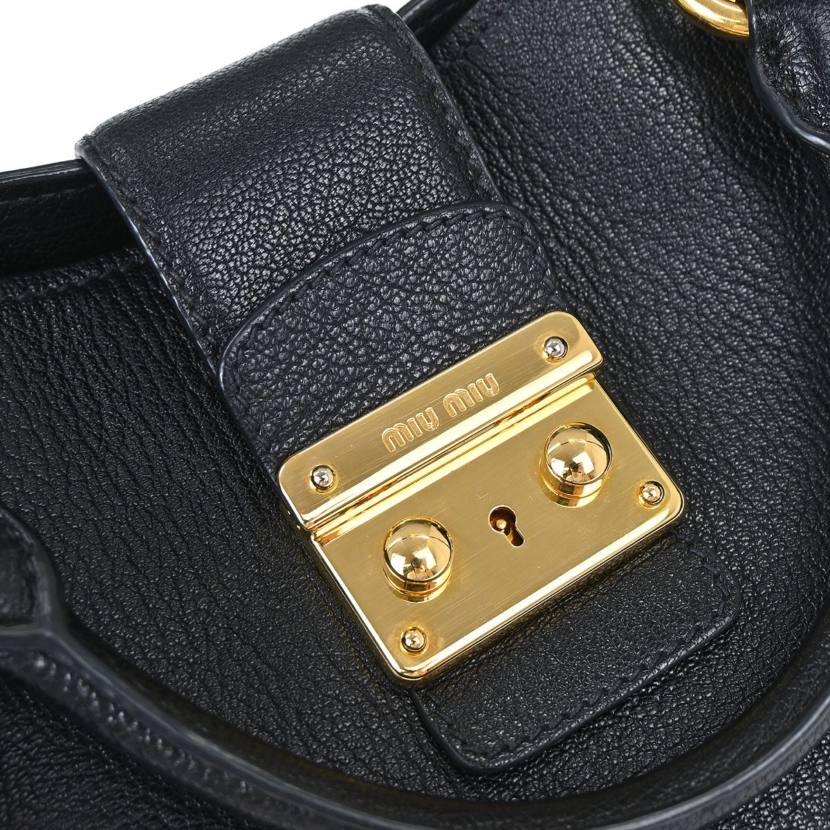 Miu Miu Black Chevre 2way Shoulder Tote Bag