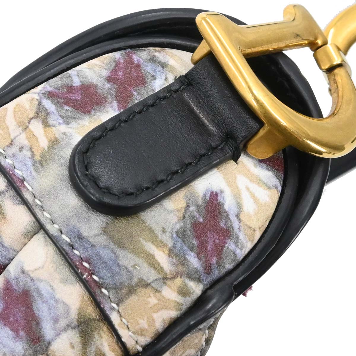 Christian Dior 2019 Kaleidiorscopic Collection Hand-painted Beaded Calfskin Saddle Bag Gold Tone Hardware