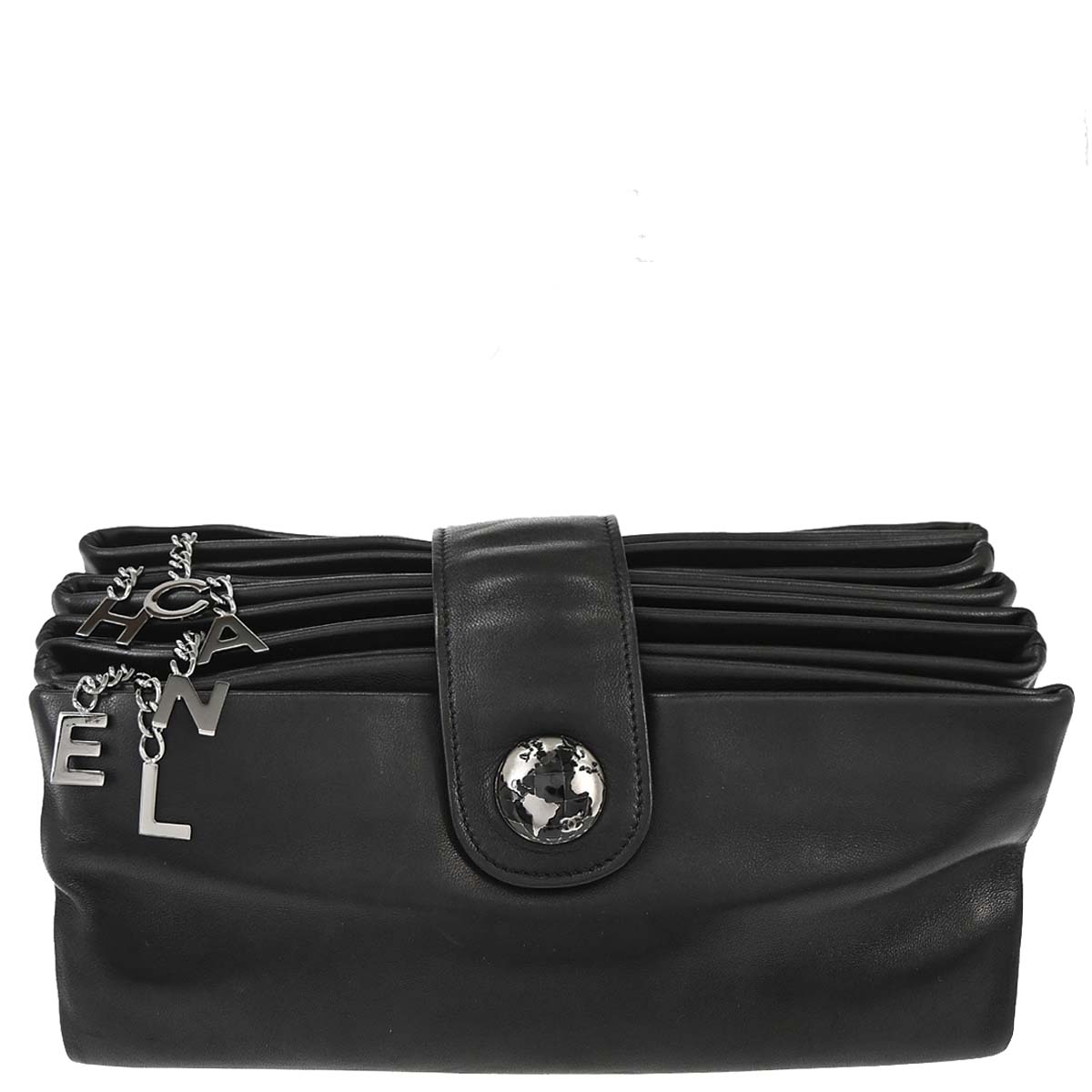 Chanel Black Lambskin Clutch Bag