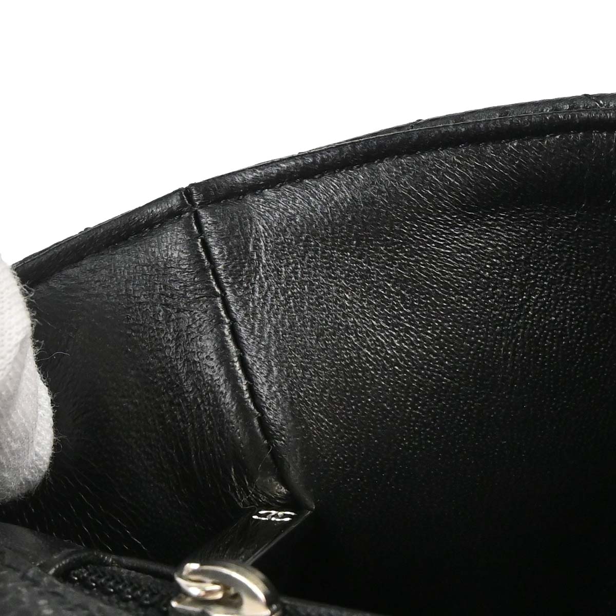 Chanel 2014-2015 Black Caviar Skin Mini Classic Square Flap Shoulder Bag 17