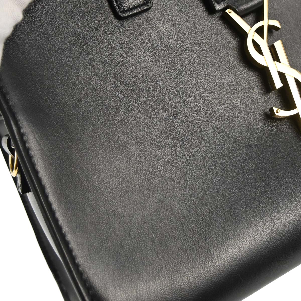 Saint Laurent Black Calfskin Baby Cabas 2way Shoulder Handbag