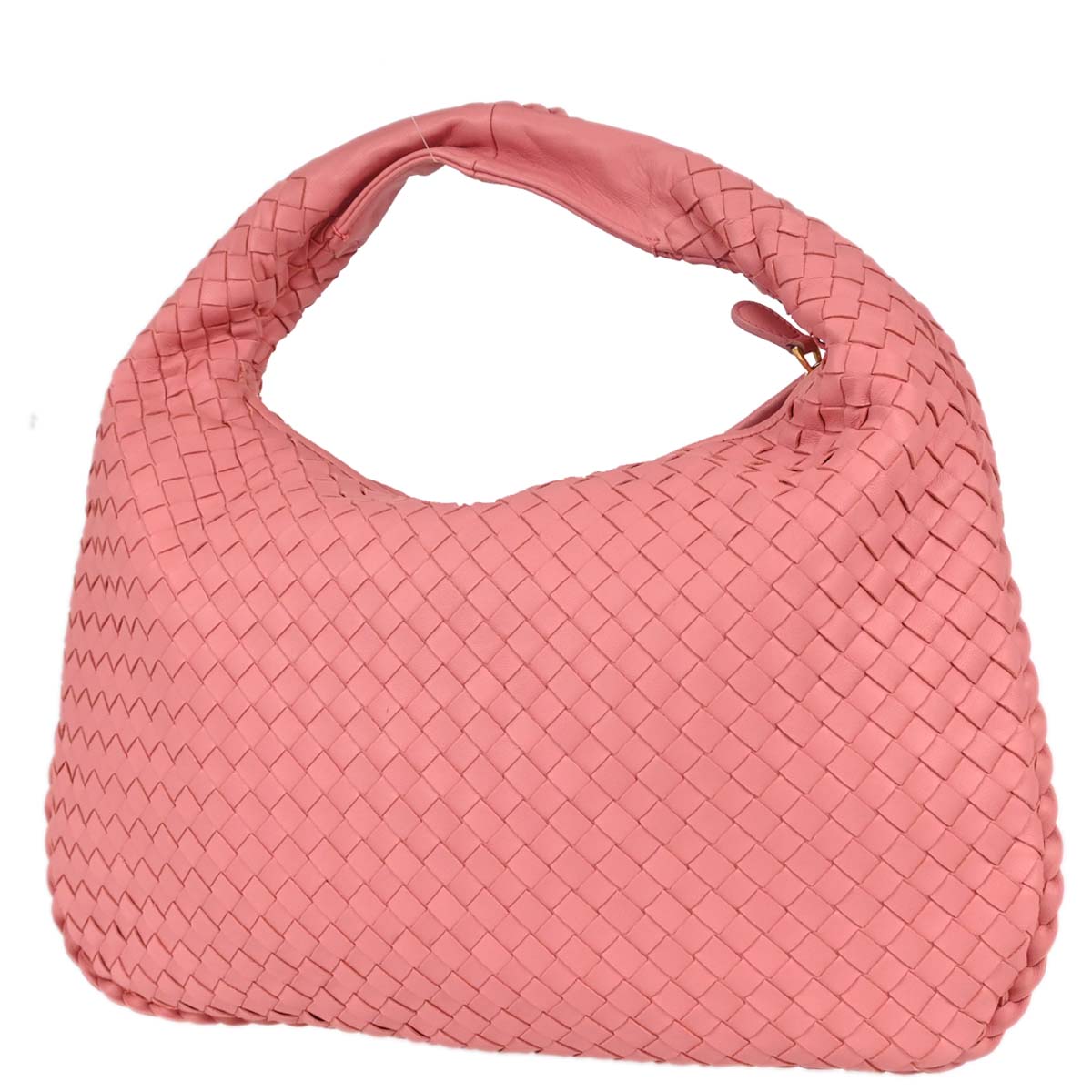 Bottega Veneta Pink Lambskin Intrecciato Hobo Handbag