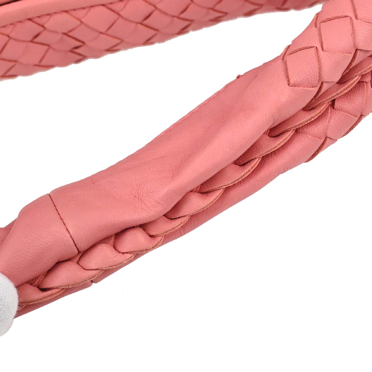Bottega Veneta Pink Lambskin Intrecciato Hobo Handbag