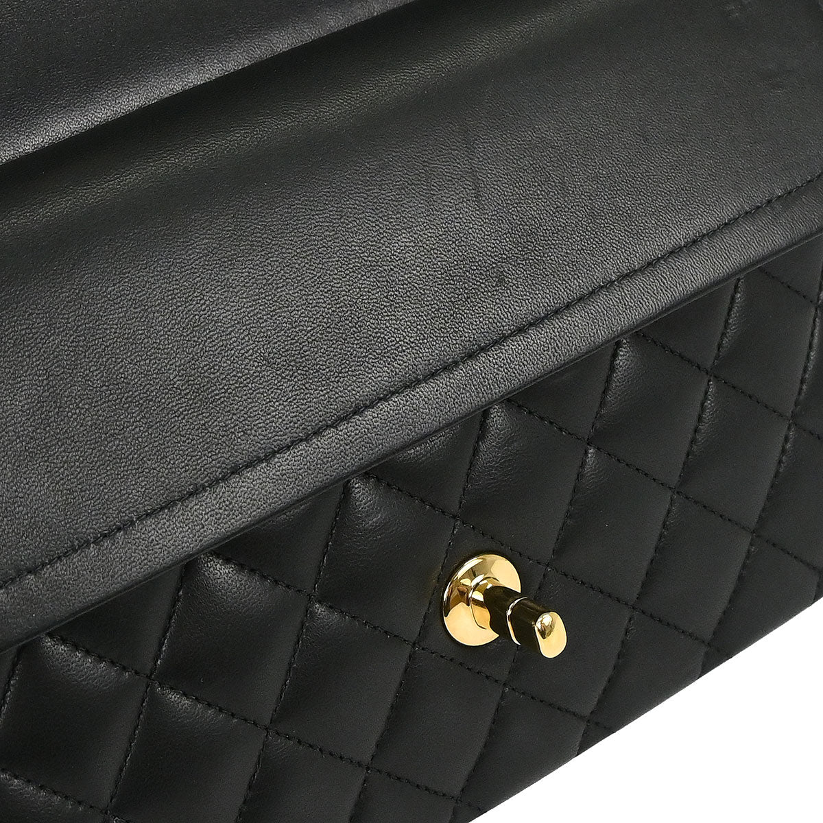 Chanel 2012 Black Lambskin Medium Classic Double Flap Shoulder Bag