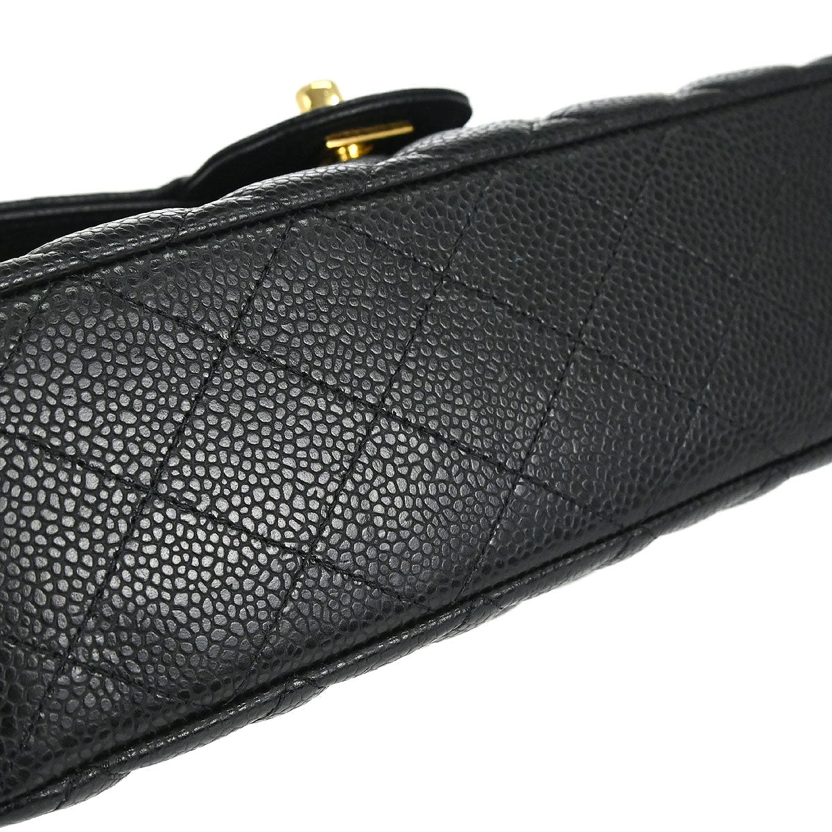 Chanel Black Caviar Skin Small Classic Double Flap Shoulder Bag