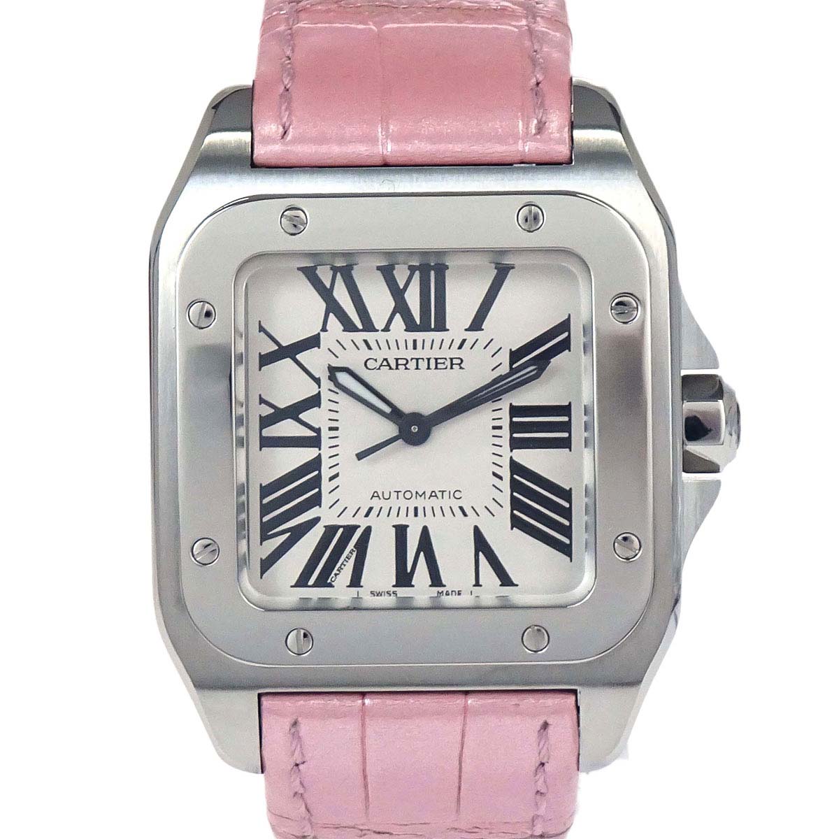 Cartier * Santos 100 MM 33mm Ref.2878 Self-winding Watch SS Alligator