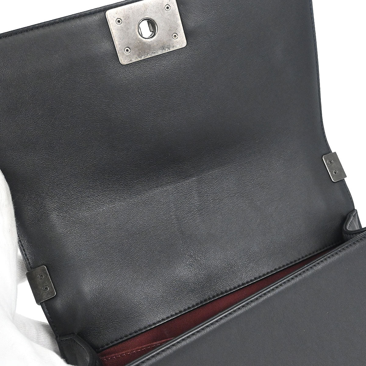 Boy Chanel 2014 Black Lambskin Chevron Medium Shoulder Bag