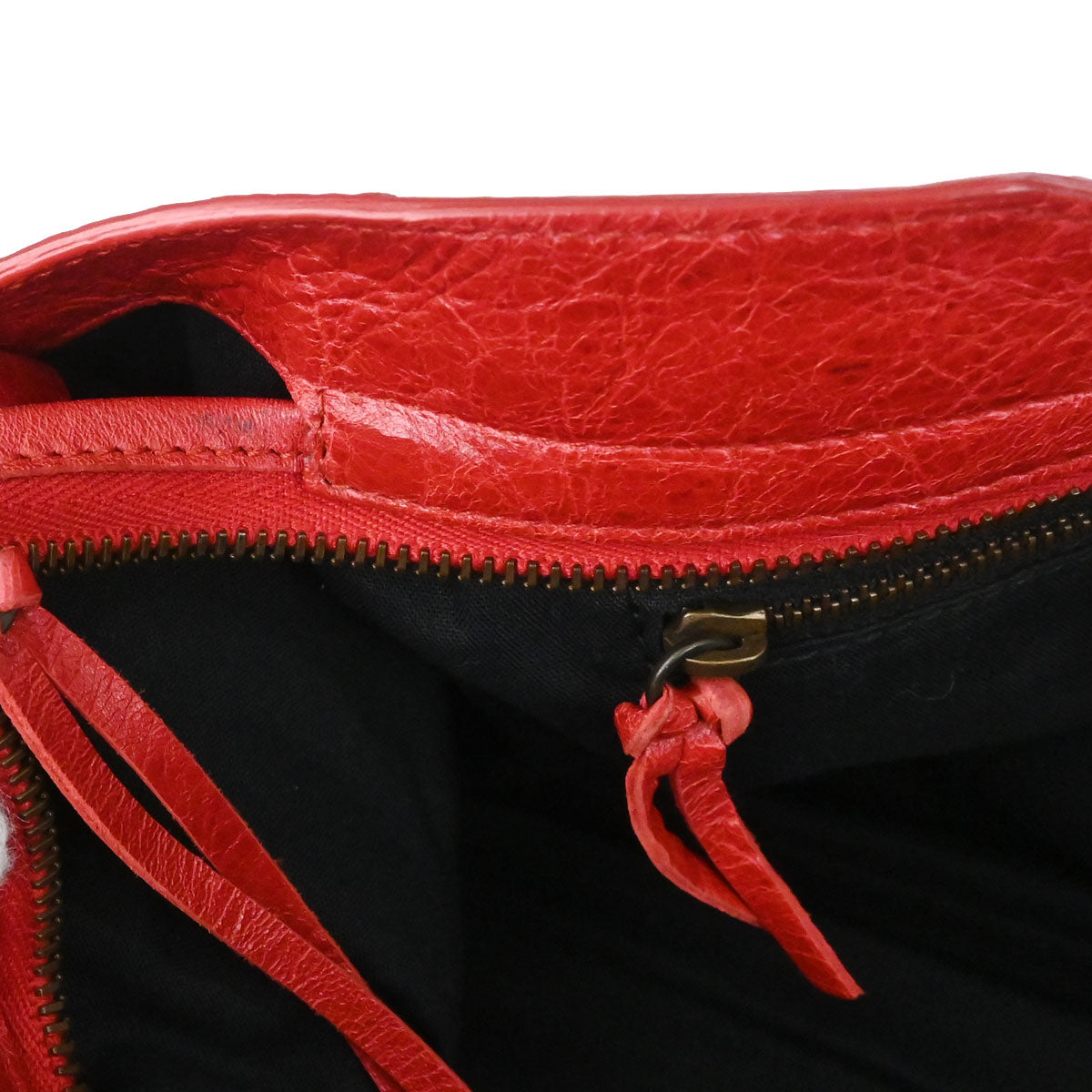 Balenciaga Red Lambskin City Medium 2way Shoulder Handbag