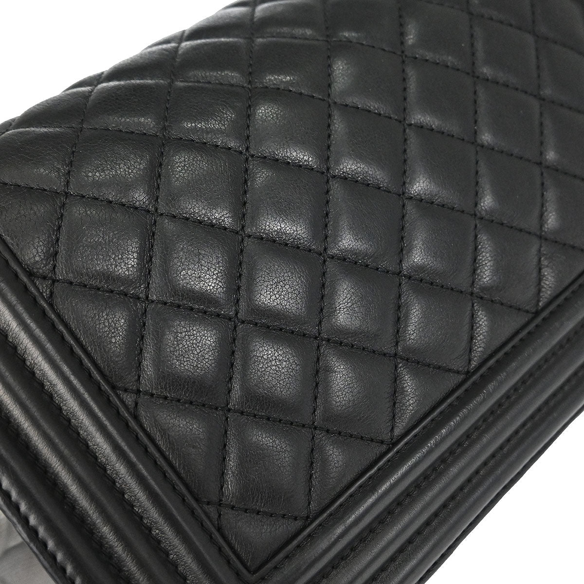 Boy Chanel 2012-2013 Black Lambskin Medium Shoulder Bag