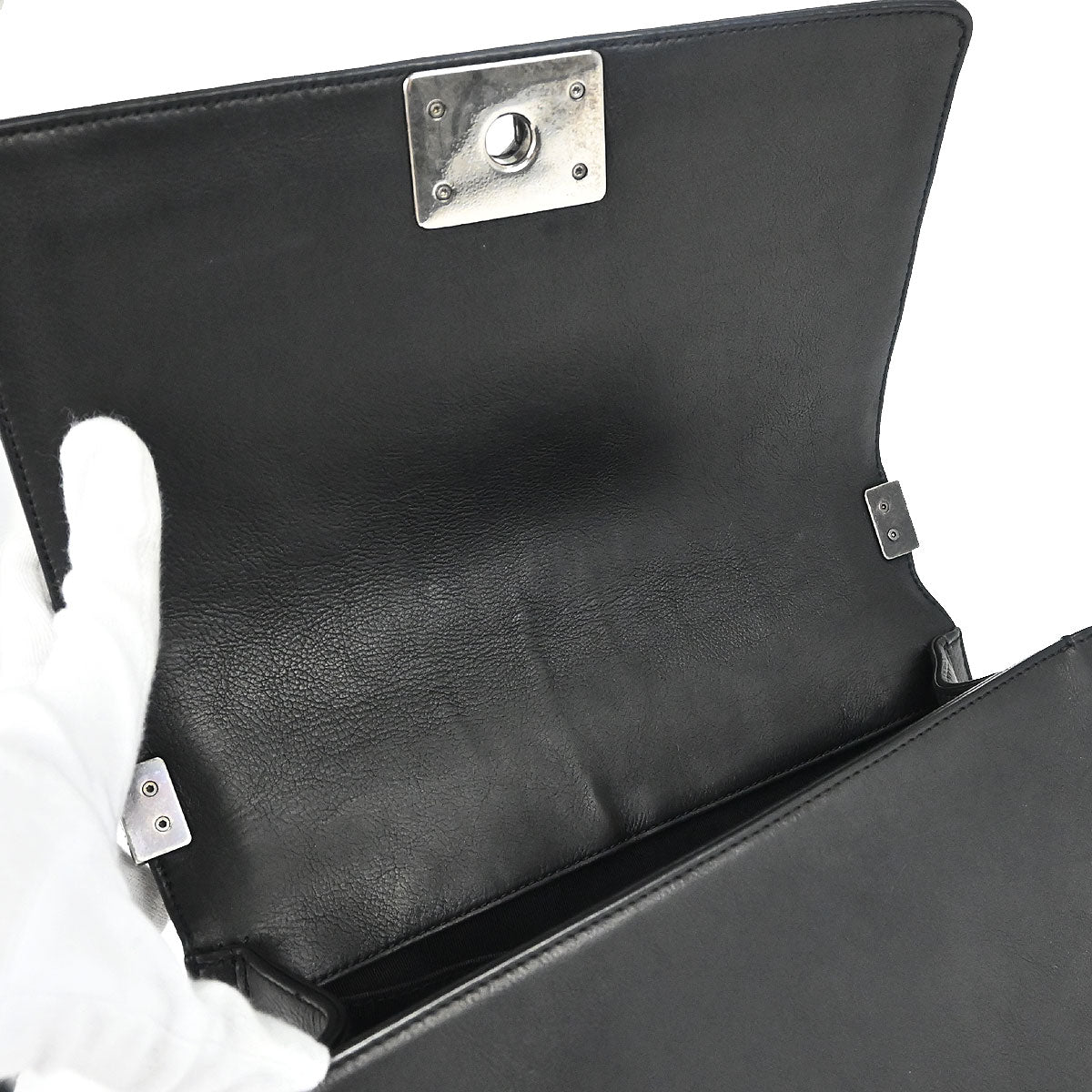 Boy Chanel 2012-2013 Black Lambskin Medium Shoulder Bag