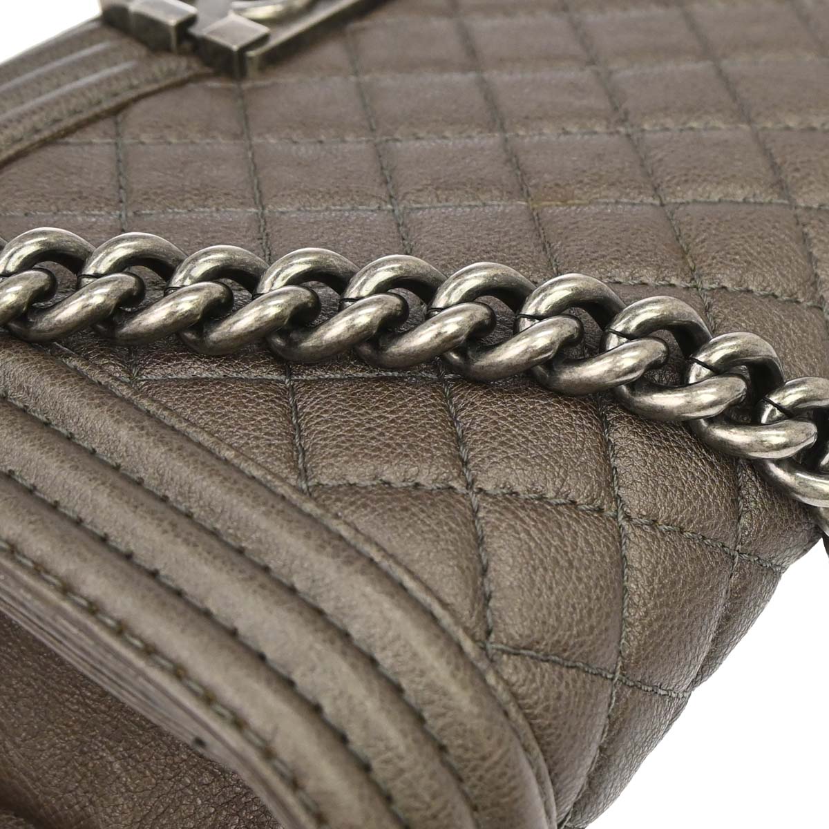Boy Chanel 2013-2014 Brown Calfskin Medium Chain Shoulder Bag