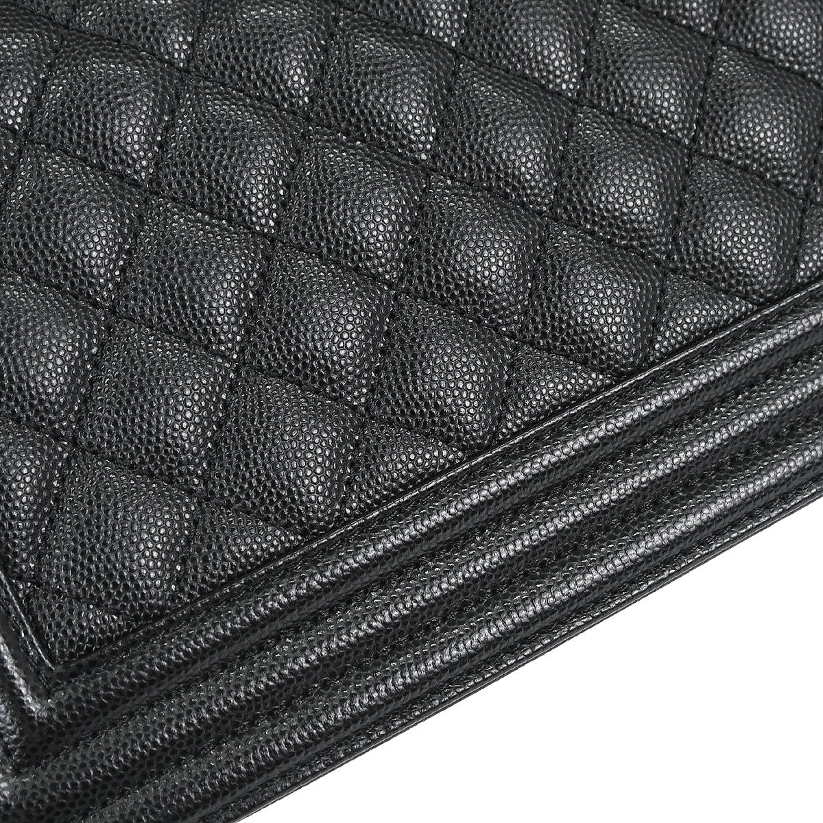 Boy Chanel Black Caviar Skin Medium Chain Shoulder Bag