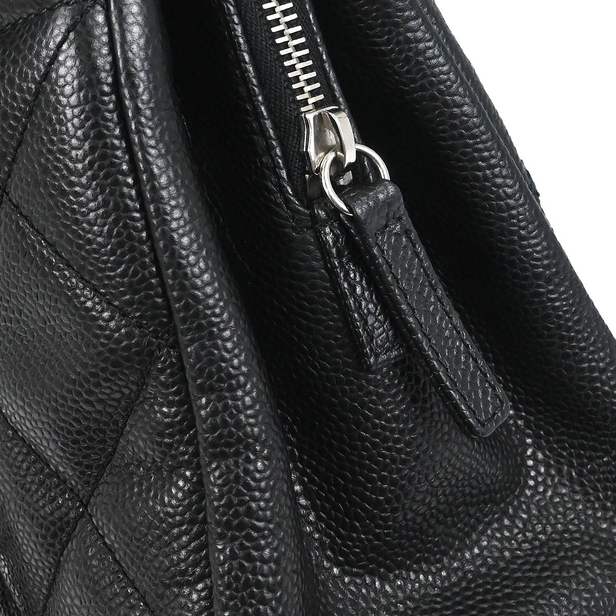Chanel 2013-2014 Black Caviar Skin Timeless CC Chain Tote Bag