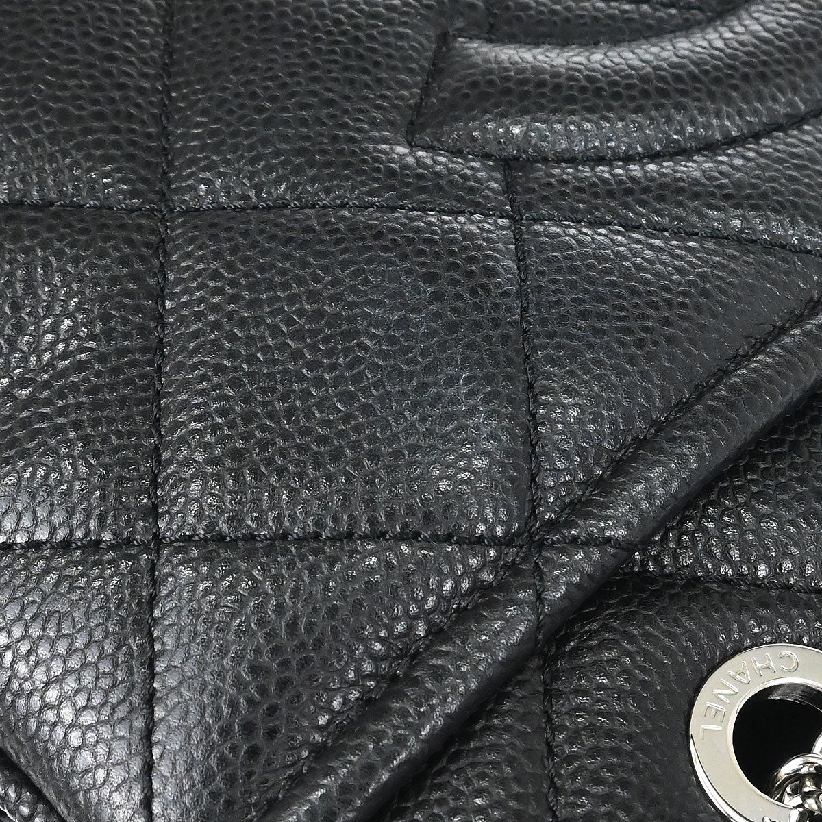Chanel 2013-2014 Black Caviar Skin Timeless CC Chain Tote Bag