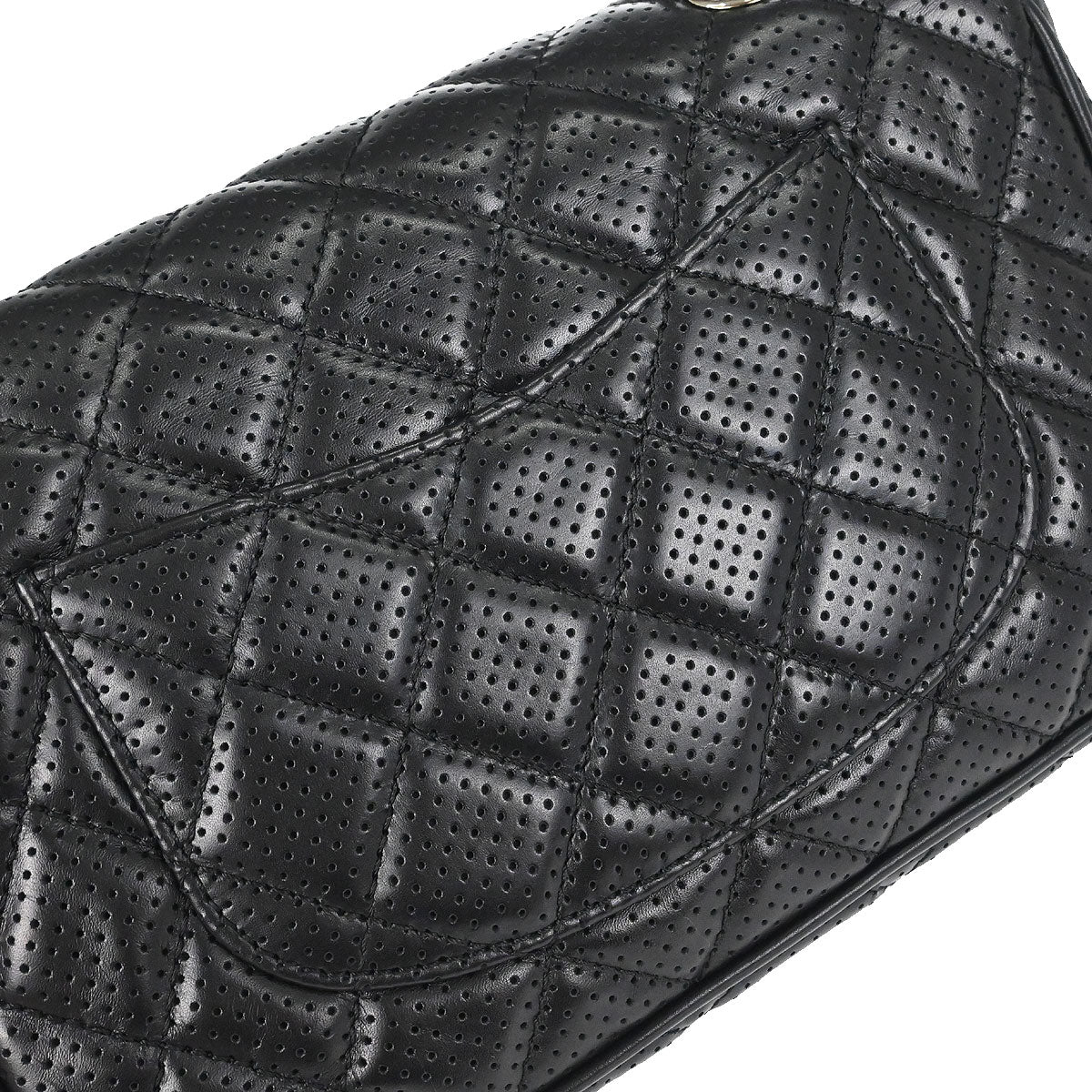 Chanel 2014 Black Perforated Lambskin Handbag