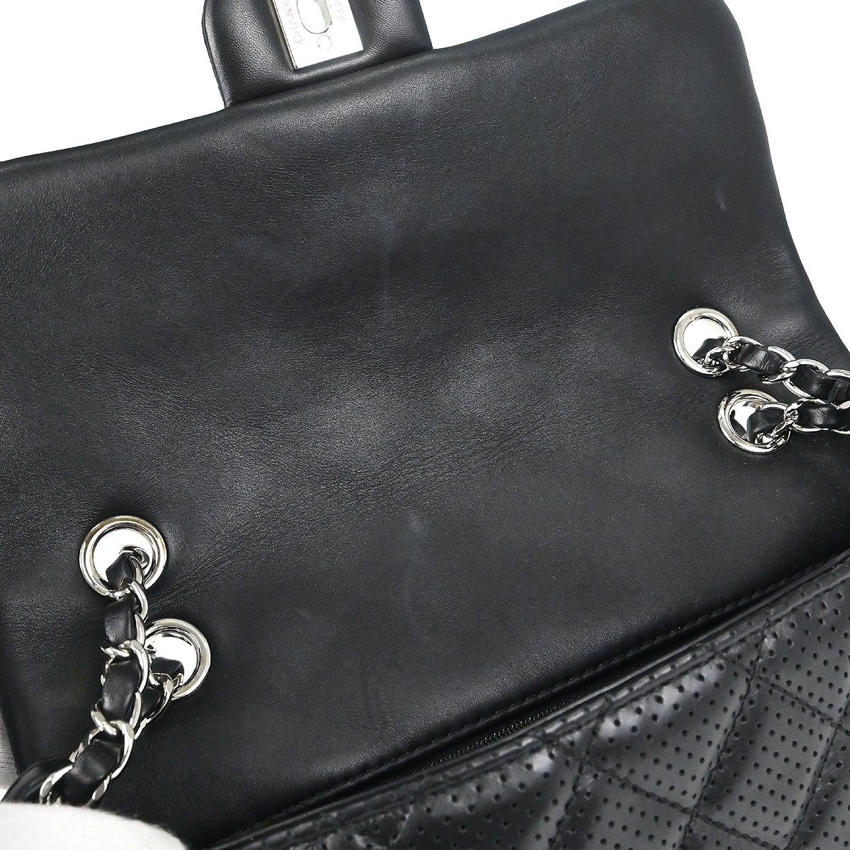 Chanel 2014 Black Perforated Lambskin Handbag