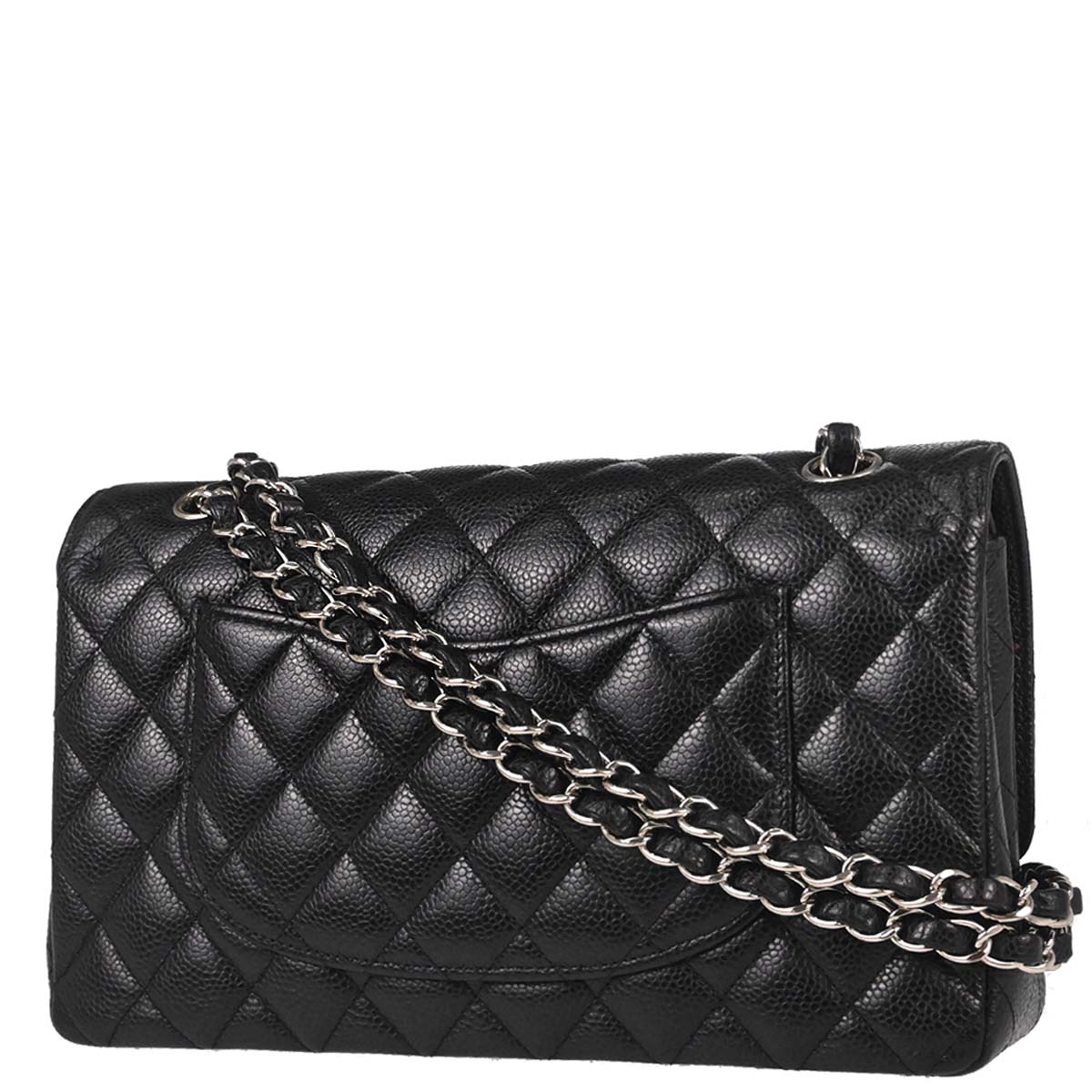Chanel Black Caviar Skin Medium Classic Double Flap Shoulder Bag