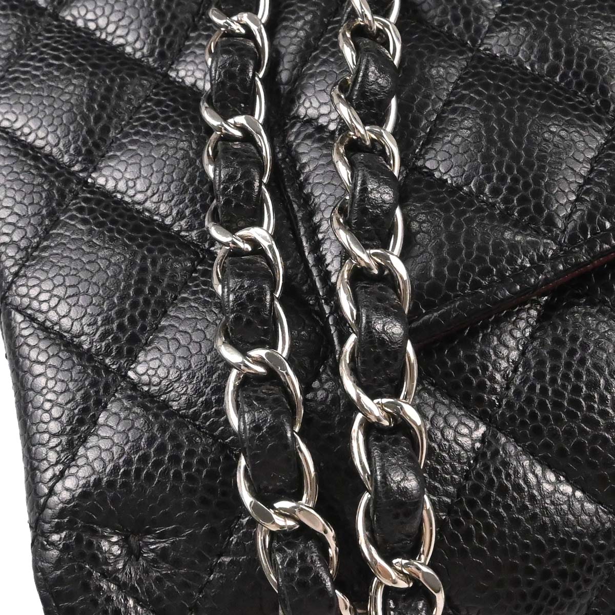 Chanel Black Caviar Skin Medium Classic Double Flap Shoulder Bag