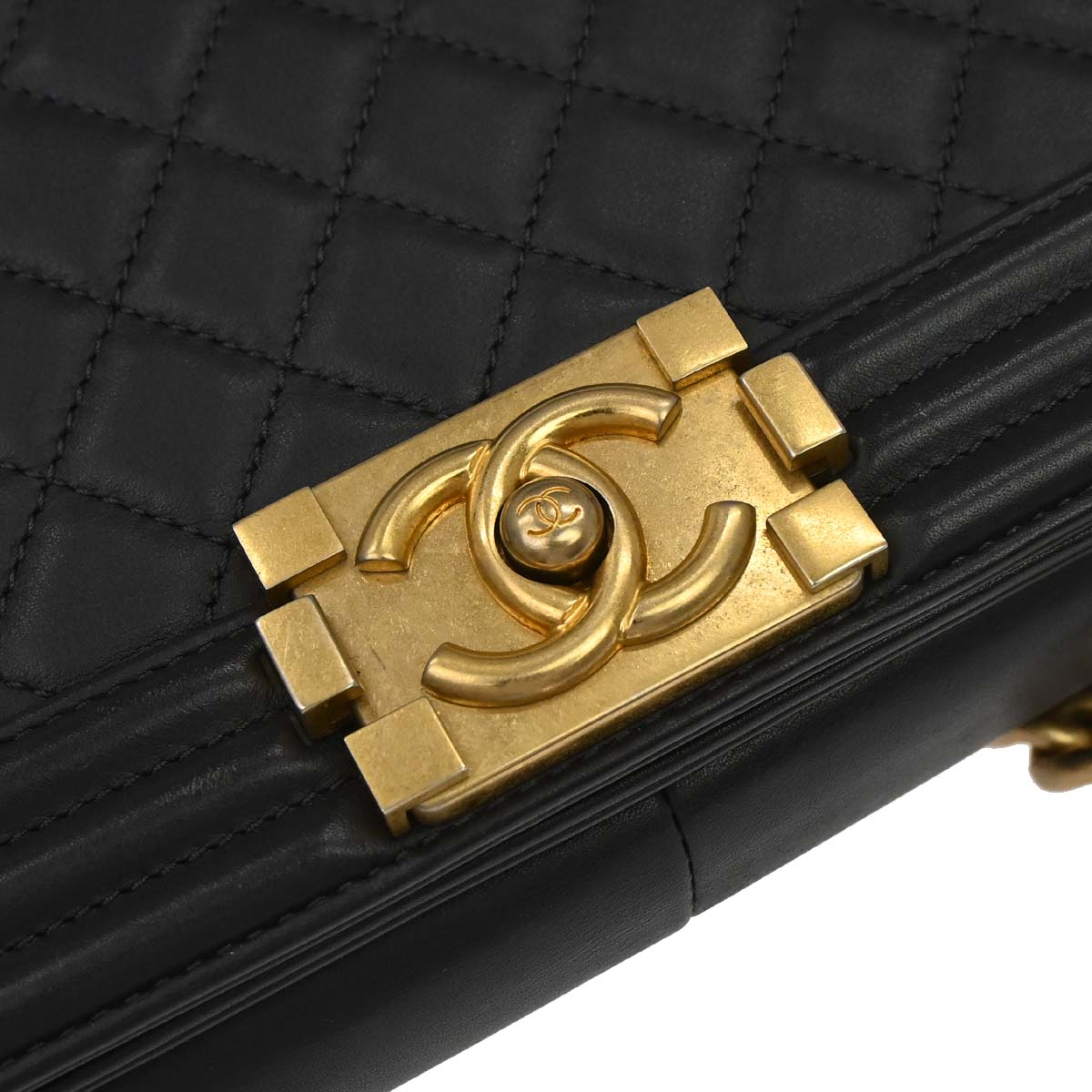 Boy Chanel 2019 Dark Gray Lambskin Medium Chain Shoulder Bag