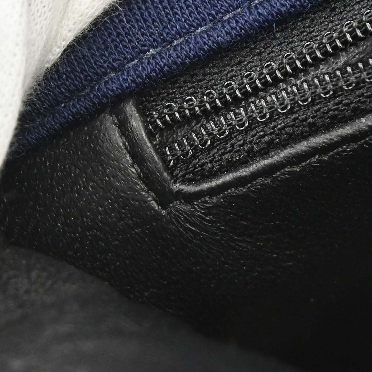 Chanel 2014-2015 Navy Black Cotton Tweed Shoulder Bag