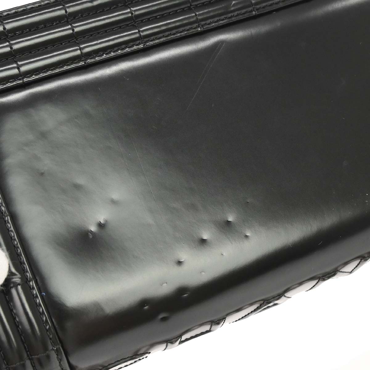 Boy Chanel 2012 Black Glazed Calfskin Medium Chain Shoulder Bag